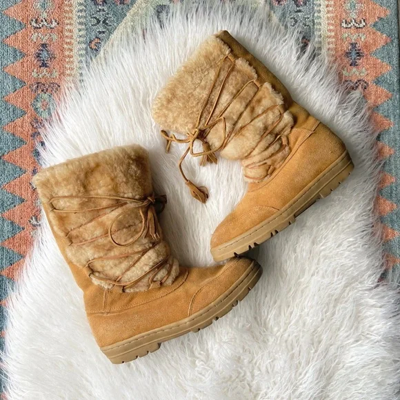 Crew Shoes Jcrew Lace Up Suede Winter Snow Boot Sherpa